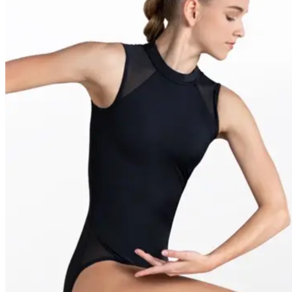 Balera High Neck Mesh Inset Leotard - CM - NWOT